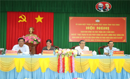 Thường trực Ủy ban Mặt trận Tổ quốc Việt Nam tỉnh Trà Vinh: Hội nghị giao ban công tác Mặt trận lần 2 năm 2023 tại huyện Trà Cú