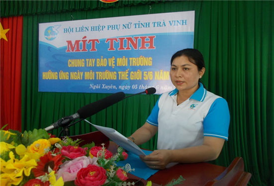 Hội Liên hiệp Phụ nữ tỉnh Trà Vinh: Mít-tinh hưởng ứng Ngày Môi trường thế giới (05/6) 